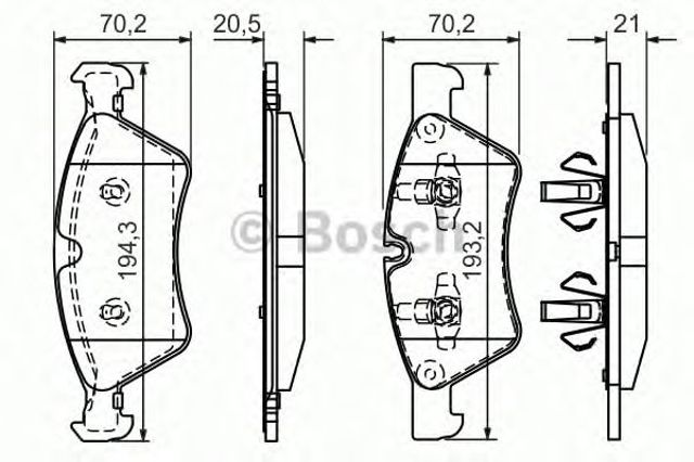 Колодки передні 0986494165 BOSCH