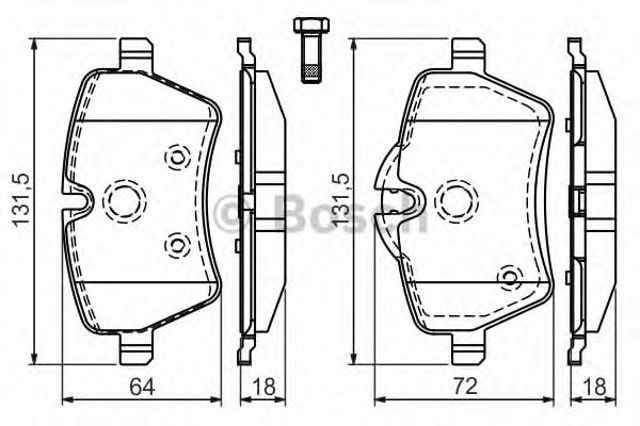 Передні гальмівні колодки 0986494168 BOSCH