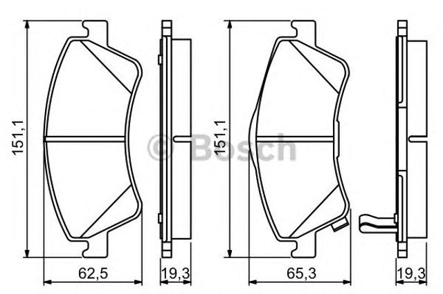 Передні гальмівні колодки 0986494187 BOSCH
