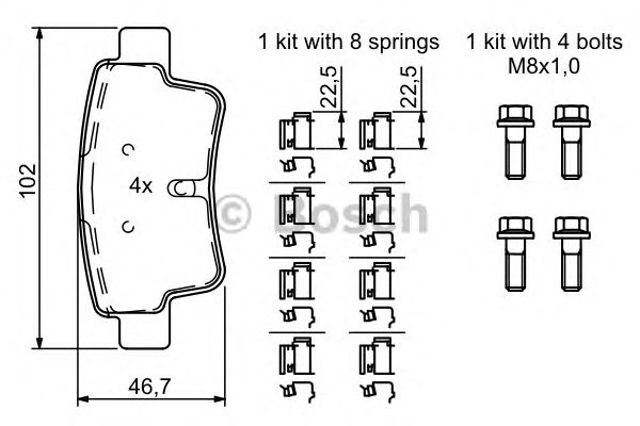 Задні колодки Fiat Punto GRAND
