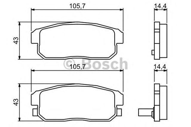 Задні гальмівні колодки 0986494223 BOSCH