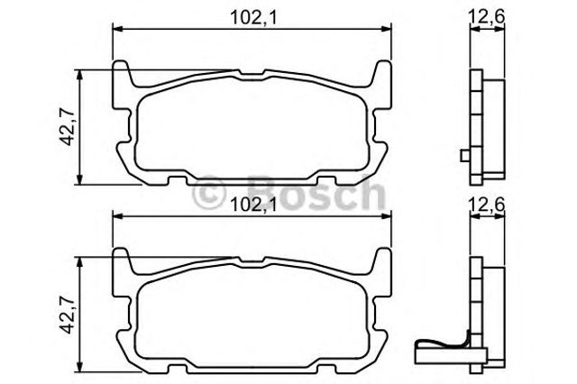 Комплект задніх колодок 0986494226 BOSCH
