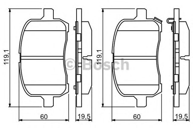 Передні гальмівні колодки 0986494306 BOSCH