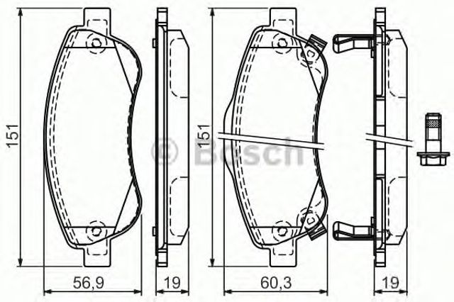 Тормозні колодки 0986494379 BOSCH