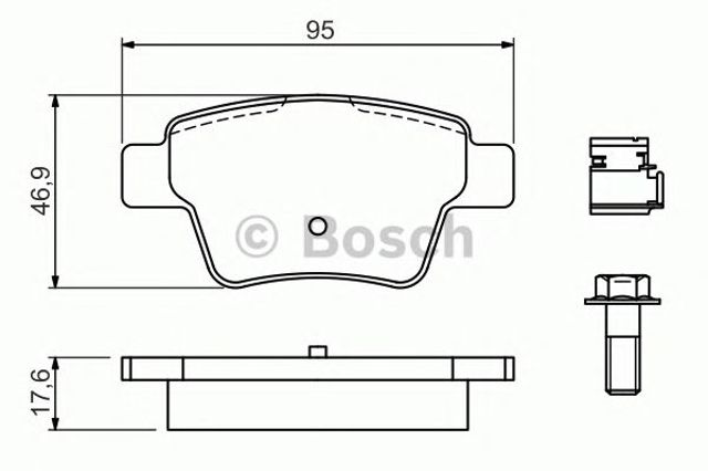 Колодки гальмівні задні, дискові 0986494605 BOSCH