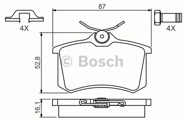 Задні колодки 0986494621 BOSCH