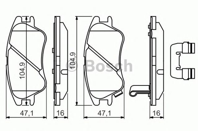 Колодки гальмівні передні, дискові 0986494630 BOSCH