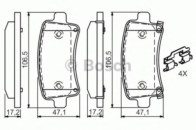 Колодки гальмові задні, дискові 0986494668 BOSCH
