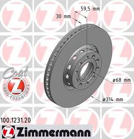 Диск переднього гальма 100123120 ZIMMERMANN