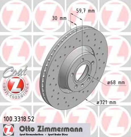 Диск переднього гальма 100331852 ZIMMERMANN