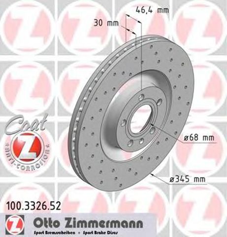 Гальмо дискове переднє 100332652 ZIMMERMANN