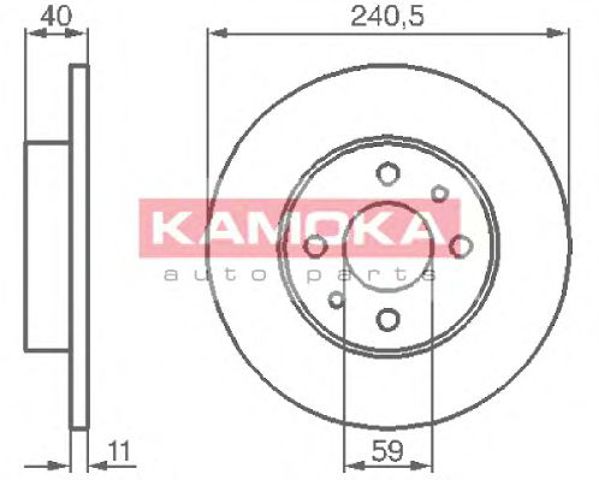 Диск заднього гальма 103280 KAMOKA