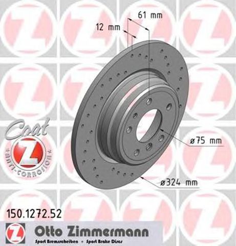 Задні дискові гальма 150127252 ZIMMERMANN