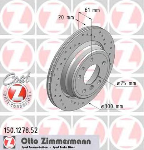 Диск гальмівний задній 150127852 ZIMMERMANN
