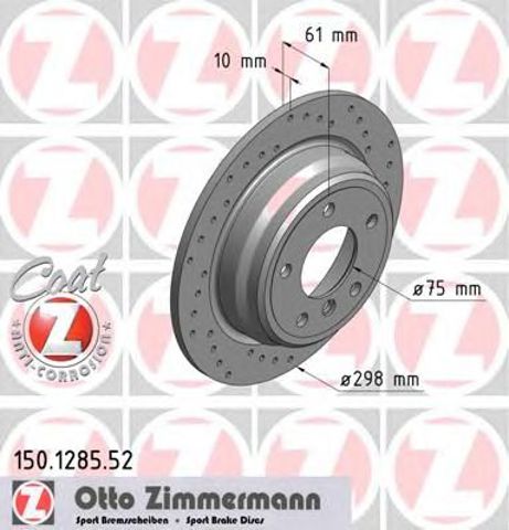Диск гальмівний задній 150128552 ZIMMERMANN