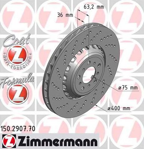 Диск гальмівний передній 150290770 ZIMMERMANN