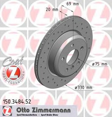 Задні дискові гальма 150348452 ZIMMERMANN