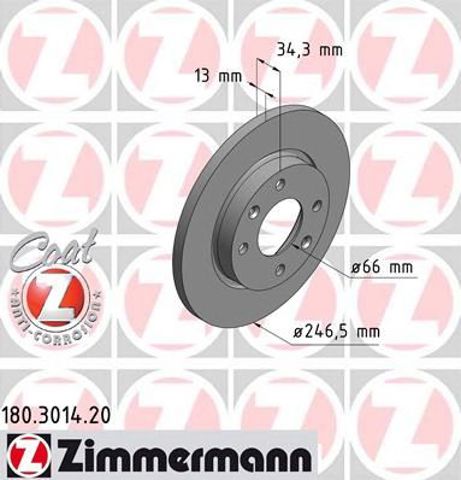 Диск переднього гальма 180301420 ZIMMERMANN