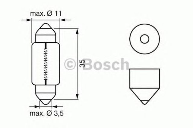 Лампочка плафону освітлення салону/кабіни 1987302211 BOSCH