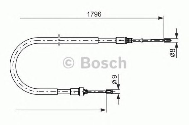 Трос ручного гальма задній, правий/лівий 1987477235 BOSCH