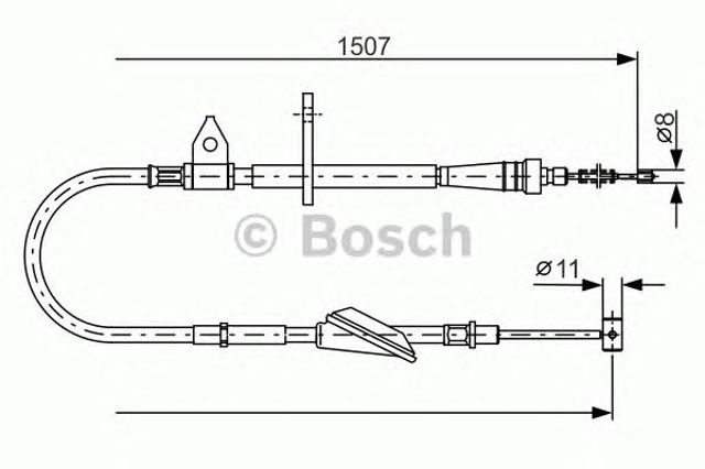 Трос стоянкового гальма задній правий 1987477995 BOSCH