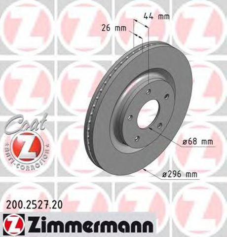 Диск переднього гальма 200252720 ZIMMERMANN
