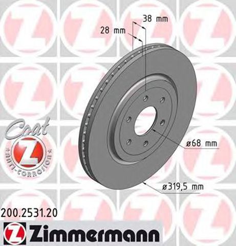 Диск переднього гальма 200253120 ZIMMERMANN