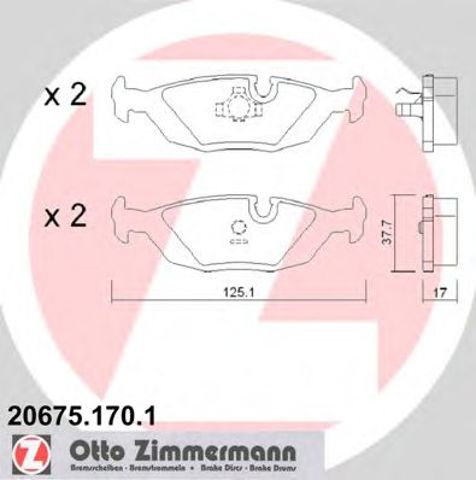 Комплект задніх колодок 206751701 ZIMMERMANN