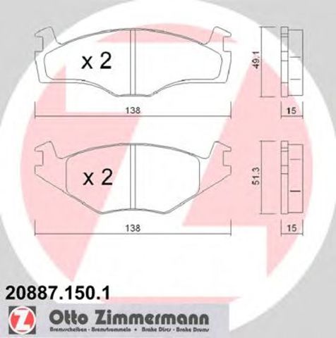 Тормозні колодки 208871501 ZIMMERMANN