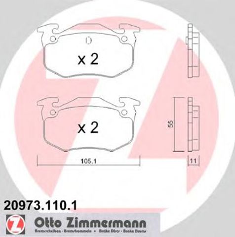 Колодки гальмові задні, дискові 209731101 ZIMMERMANN
