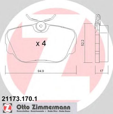Колодки передні 211731701 ZIMMERMANN