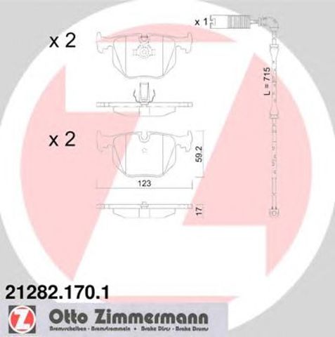 Колодки гальмівні задні, дискові 212821701 ZIMMERMANN