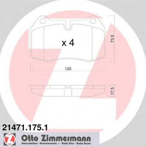 Гальмівні колодки 214711751 ZIMMERMANN