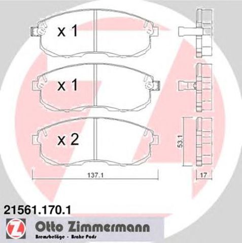 Колодки гальмівні передні, дискові 215611701 ZIMMERMANN