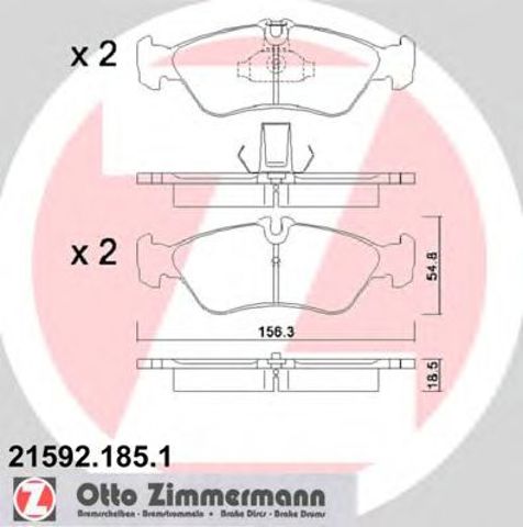 Колодки гальмівні задні, дискові 215921851 ZIMMERMANN