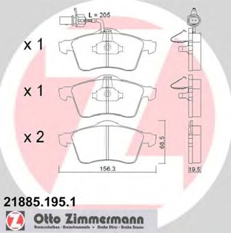 Колодки гальмівні передні, дискові 218851951 ZIMMERMANN