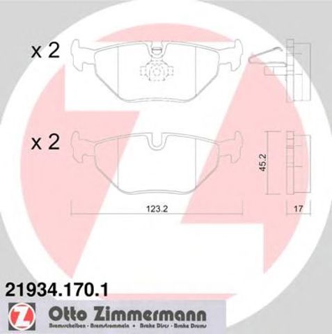 Комплект задніх колодок 219341701 ZIMMERMANN