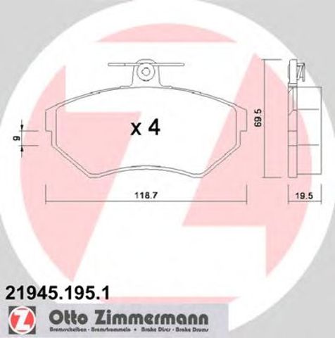Тормозні колодки 219451951 ZIMMERMANN