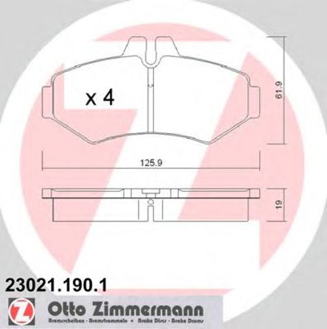 Задні дискові колодки 230211901 ZIMMERMANN