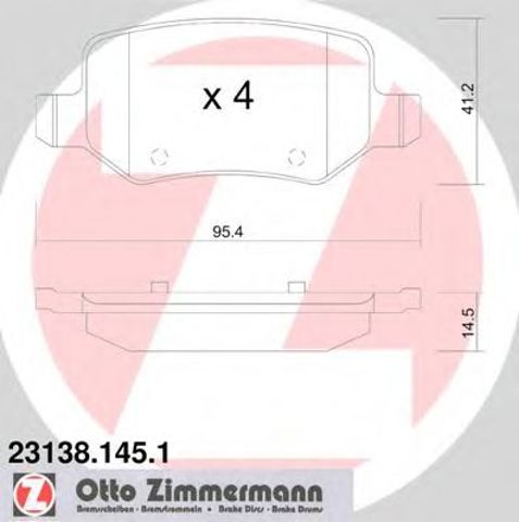 Колодки гальмові задні, дискові 231381451 ZIMMERMANN