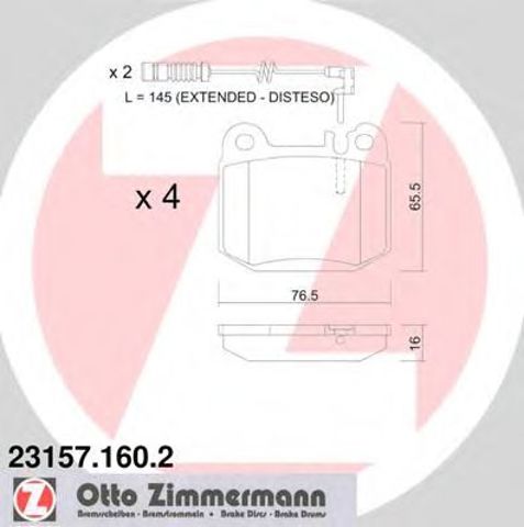 Задні дискові колодки 231571602 ZIMMERMANN