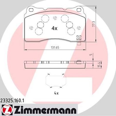 Колодки гальмівні передні, дискові 233251601 ZIMMERMANN