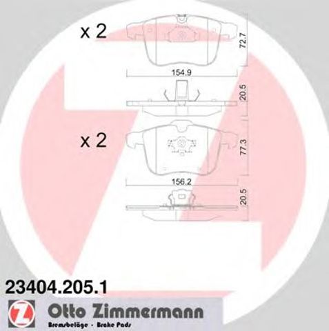 Тормозні колодки 234042051 ZIMMERMANN