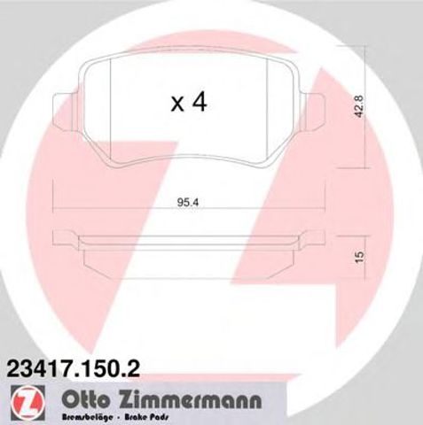 Комплект задніх колодок 234171502 ZIMMERMANN