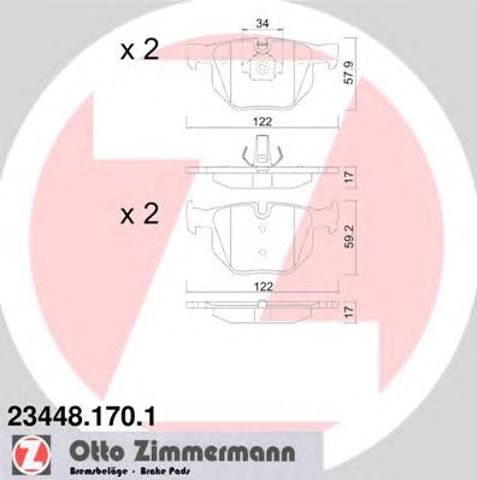 Колодки на гальмо задній дисковий 234481701 ZIMMERMANN