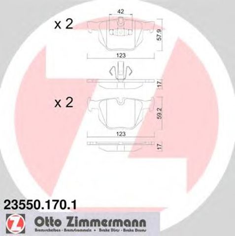 Задні гальмівні колодки 235501701 ZIMMERMANN