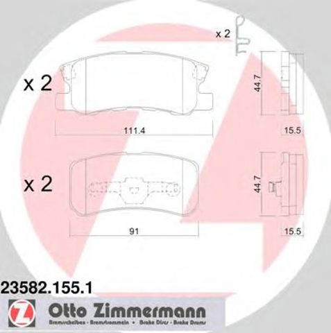 Колодки гальмівні задні, дискові 235821551 ZIMMERMANN