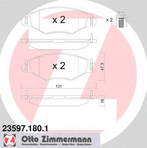 Передні гальмівні колодки 235971801 ZIMMERMANN