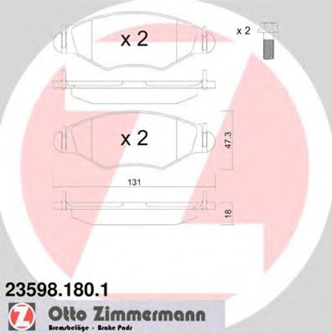 Колодки гальмівні дискові комплект 235981801 ZIMMERMANN