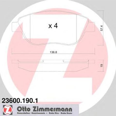Тормозні колодки 236001901 ZIMMERMANN
